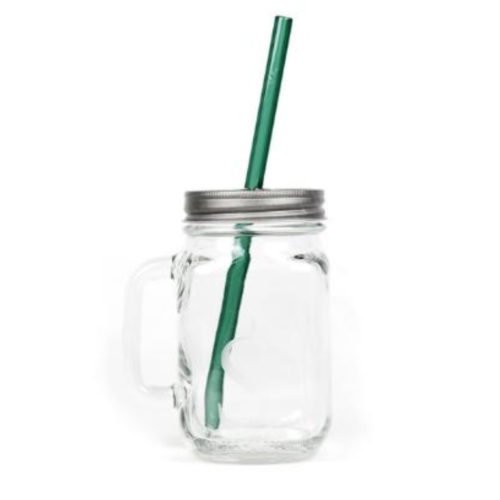 glass mug & straw